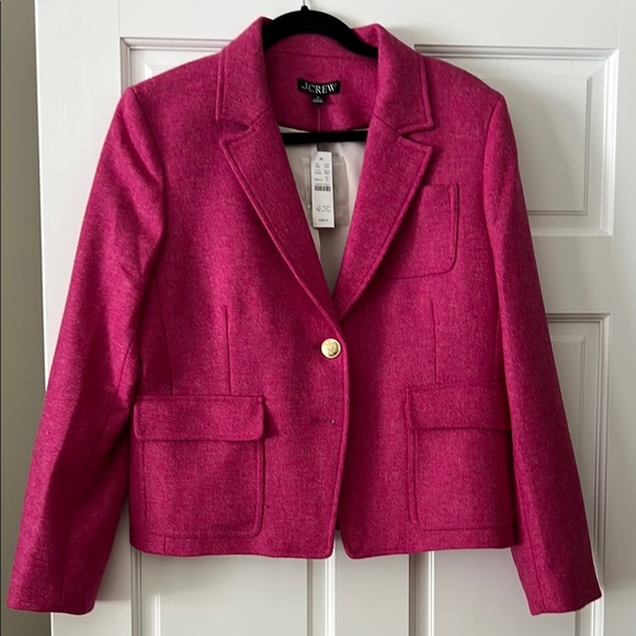 J. Crew Pink Wool Blazer - Sz 14 - NWT - Picture 1 of 8